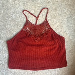 Mudd Burnt Orange high neck tank